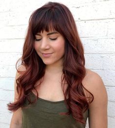 Auburn Hairstyles, Deep Auburn Hair, Dark Auburn Hair Color, Balayage Hair Ideas, Auburn Hair Color, Dark Red Hair Color, Dark Auburn Hair, Auburn Balayage, Dark Red Hair