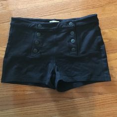 I'm Selling These Black Button Up "Sailor Like" Shorts, They Are Super Cute, Never Worn Other To Try On And They Are A Bit Too Big For Me, Very Cute! Black High Waist Shorts With Buttons, Black High-waisted Shorts With Buttons, Linen Shorts Women, Black High Waisted Shorts, Pull On Shorts, Women Boxing, Cuffed Shorts, Stretch Shorts, Floral Shorts