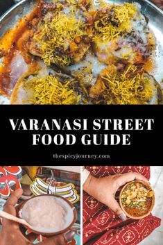 varnasi street food guide in india with text overlay that reads varnasi street food guide