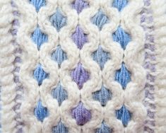 a close up view of a crocheted blanket