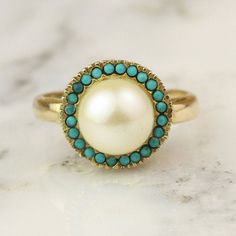 Native American Turquoise Jewelry, Native American Turquoise, American Turquoise, Vintage Pearl, Vintage Pearls, Beautiful Ring, Halo Ring, Love Ring, Up Girl