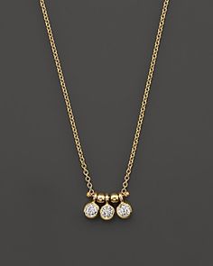 Zoë Chicco 14K Yellow Gold and Diamond Bezel-Set 3 Necklace, .15 ct. t.w. | Bloomingdale's Modern Diamond Necklace, Baby Bracelet Gold, Gold Pendants For Men, Mangal Sutra, Diamond Mangalsutra, Gold Jewelry Simple Necklace, Gold Mangalsutra Designs, Gold Necklace Simple, Gold Necklace Indian Bridal Jewelry