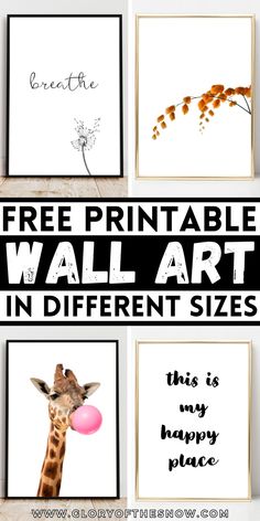 free printable wall art in different sizes