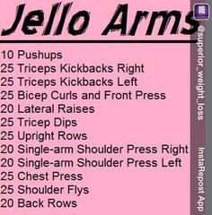 a pink poster with the words jello arms on it