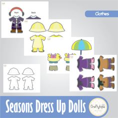 seasons's dress up dolls cut outs