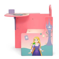 a desk and chair with a princess on it