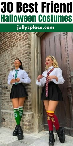 Halloween Costume Ideas Best Friend Halloween Costumes 2023, Matching Womens Halloween Costumes, Duo Halloween Costumes Bff Plus Size, Matching Bff Halloween Costumes, Cute Bestie Costumes, 2 Friends Costume Ideas, Halloween Besties Costumes, Flirty Halloween Costumes, Halloween Costumes For 2 Women