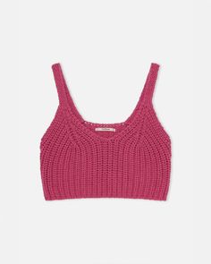 fuschia knit cropped tank Trench Jacket, Knit Crop, Crochet Crop Top, Knit Crop Top, Chunky Knit, Skirt Pants, Fitness Inspo, New Product, Sweater Shirt