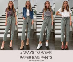 Paper Bag Trousers Outfit, Paper Bag Pants, Paper Bag Waist Pants, Unique Pants, Bag Pants, Paperbag Pants, Pants Outfit Casual, Paper Dress