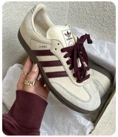 Burgundy Adidas Outfit, Cherry Sambas, Maroon Sambas, Spezial Adidas Shoes, Cute Sambas, Trendy Shoes 2024, Burgundy Sambas, Samba Burgundy, Everyday Shoes Womens