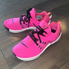 Only Worn A Few Times. Nike Metcon 2 Free Size 6.5 Color Fuchsia Black And White. Great Condition Feel Free To Make An Offer Nike Metcon, Pink Nike, Color Fuchsia, Pink Nikes, Fuchsia Color, Free Size, Nike Shoes, Nike Women, Hot Pink