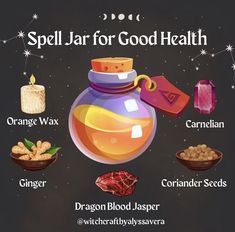 Health Jar Spell, Spell Jars Recipes, Wich Craft Spells Jar, Creativity Spell Jar, Chakra Spell Jar, Stability Spell Jar, Witches Jar, Wicca Recipes, Jar Spells