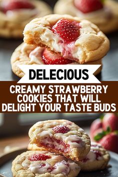 Indulge in the delightful combination of creamy and fruity flavors with these Creamy Strawberry Cookies! This Strawberry Cheesecake Cookies Recipe features a soft texture with a luscious cheesecake center and chunks of fresh strawberries. Perfectly sweet and irresistibly delicious, these cookies are a must-have for any dessert lover. Whether enjoyed fresh out of the oven or stored for later, they promise to satisfy your sweet tooth every time! Easy To Make Cookies, Fall Soup Recipes, Cheesecake Cookies, Fall Soups, Quick Weeknight Meals, Dessert Lover