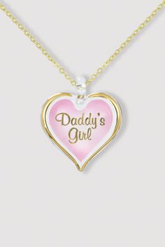 It doesn't matter how old she gets, let her know that she will always be Daddy's Girl with this unique handcrafted glass pink heart-shaped necklace. Customized Pink Jewelry For Personalized Gift, Customized Pendant Jewelry For Keepsake, Personalized Pink Jewelry For Birthday Gift, Customizable Pink Jewelry For Gifts, Pink Jewelry For Birthday And Mother's Day, Pink Jewelry For Birthday Gift On Mother's Day, Customized Sterling Silver Jewelry As A Gift For Her, Pink Nickel-free Charm Necklace For Gifts, Personalized Pink Jewelry For Mother's Day