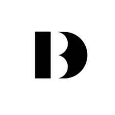 the letter b is made up of black and white letters, which appear to be overlapping