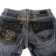 Robins Jeans From Los Angeles Low Rise, Straight Cut Leg, Studded Skull And Embroidery Jean, Brand New And Unworn! Model: Bsd5347blk Skull Pckt - Cut 601075 Msrp: $450.00 Size 34" Robin Chretien, Founder And Designer Of Robin's Jean Was Born In Lyon, France Where He Grew Up Immersed In A Creative Environment. His Mother, A Talented Fashion Designer, And His Father, An Artist, Always Encouraged Their Sons' Creative Endeavors And Dreams. At Age Fourteen, Robin Wore His First Pair Of Jeans Which We Robins Jeans, Robin Jeans, Snake Print Pants, Studded Jeans, Studs Men, Mens Straight Jeans, Medium Wash Jeans, Grey Jeans, Denim Design