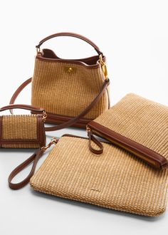 Raffia effect clutch Jute Bags Design, Canvas Bag Design, Woven Clutch, Timeless Bags, Crutches, Jute Bags, Canvas Bag, Bags Designer, Mango