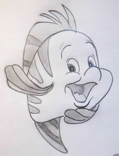 a drawing of a fish with its mouth open