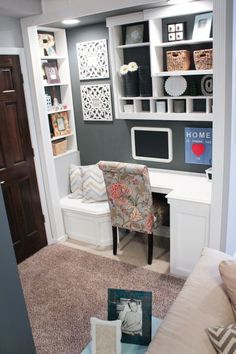 a living room filled with furniture and decor