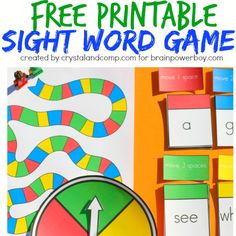 the free printable sight word game for preschool