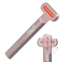 Say hello to the SLF Red Light Therapy for Face and Neck Wand! This light therapy wand is our latest creation in skincare technology, combining red and blue LED light, high frequency vibrations, warm compression, and electrode microcurrent stimulation in one powerful device. Upgrade your skin care tools with the 4-in-1 wand that can improve the absorption of skincare products, reduce dark circles, and mitigate signs of aging. Plus, it’s USB rechargeable and compact for ultimate portability. The Red Light Therapy For Face, Skincare Technology, Skin Tools, Facial Tools, Led Face Mask, Led Therapy, Winter Wellness, Night Time Skin Care Routine, Glowing Face