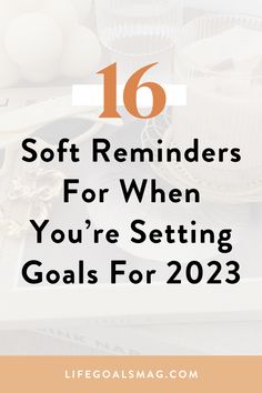 the words, 16 soft reminders for when you're setting goals for 2013