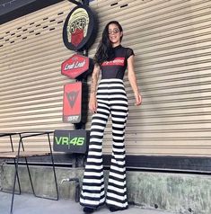 Women's black and white striped high waisted flared bell bottoms pants/vintage 70s / Prisoner,Convic Vintage Bottoms For Summer Alternative Fashion, Retro Black Bottoms For Night Out, Stretch Flare Striped Pants, Striped Stretch Flare Pants, Vintage Striped Pants For Summer, Striped Flare Bottoms For Spring, Spring Flare Striped Bottoms, Spring Striped Flare Bottoms, Retro Wide Leg Bottoms For Night Out