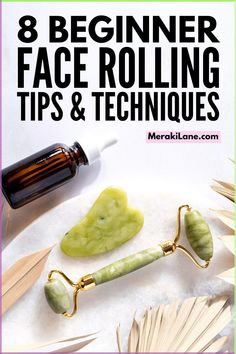 Face Rolling for Beginners | There are so many benefits to adding face rolling your daily skincare routine, and this post has everything you need to know. You'll learn what face rolling is, which face rollers to invest in (jade, rose quartz, etc.), when to use a face roller, along with step by step tutorials to teach you how to use a face roller correctly. Facial massage will help remove face bloat and puffy eyes, and this post will teach you which directions to roll your face and more! When To Use Jade Roller On Face, Using A Jade Face Roller, Where To Use A Jade Roller, Quartz Face Roller How To Use, Face Tools Skin Care Anti Aging, Jade Face Roller Routine, How To Jade Roll Your Face, Facial Massage With Roller, Stone Roller For Face