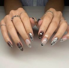 follow for more. #nails Jelly Nails Designs, Bad Bunny Nails, Alternative Nails, Bunny Nails, Nail Time, Nails Now, Grunge Nails, Simple Acrylic Nails