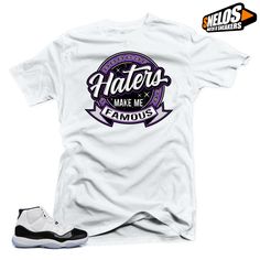 Shirt to Match Jordan 11 Concord-Haters White #SNELOS #PersonalizedTee Perfect Shirt, Mens Tops