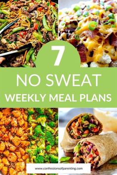 Discover stress-free weekly meal plans for families! Quick, healthy recipes everyone will love. Weeknight Dinner Healthy Families, Family Healthy Meal Planning, Simple Week Meal Plan, Meal Prep Family Dinners Healthy Recipes, Planning Weekly Meals, Dinners For The Week Planning, Easy Meal Planning For The Week, Weekly Family Dinner Plan, 7 Day Healthy Meal Plan On A Budget