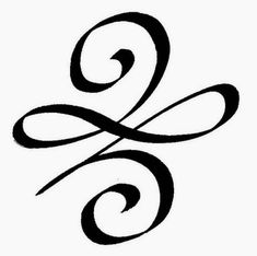 a black and white image of the letter g with swirls on it's side