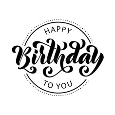 happy birthday to you hand lettering typograph on white background stock photo and royalty