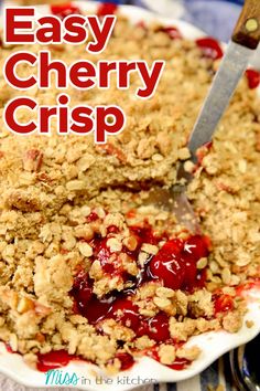 a close up of a plate of food with crumbled topping