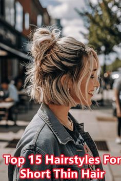 Cute Casual Updos For Short Hair, How To Put Up Short Hair For Work, Day Two Hairstyles Short Hair, Short Hair In Bun, Short Hairstyles Updo Casual, Casual Up Hairstyles, Easy Work Hairstyles For Short Hair, Second Day Hairstyles Fine Hair, Short Hair Casual Updo