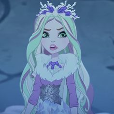 an animated image of a princess with long hair and blue eyes