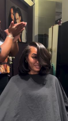 Jayda Bob Hairstyles, 12inch Bob Wig Styles, Short Bob Quickweave Hairstyles For Black Women, Medium Length Hairstyle For Black Women, Middle Part Layered Bob Black Women, Sew In Hairstyles For Black Women Short, Bob With A Side Part, Short Ear Length Bob Black Women, Black Hair Styles Straight