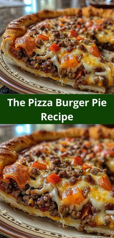 the pizza burger pie is ready to be eaten