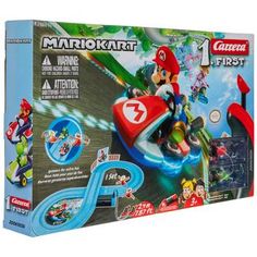 the mario kart game is in its box