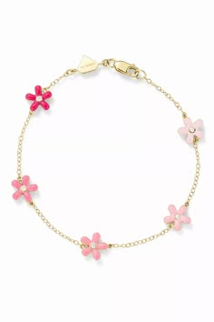 Wildflower By the Yard Bracelet | Pink Jewelry Preppy Jewelry, Alison Lou, Pink Accessories, Beads Bracelet Design, Jewelry Accessories Ideas, Pink Jewelry, Pink Enamel, Jewelry Lookbook, Cute Bracelets