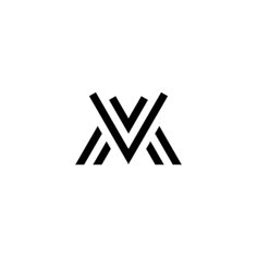 a black and white logo with three intersecting lines in the shape of an x on a white background