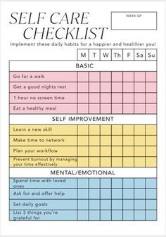 Implement the daily habits in this self care checklist for a healthier and happier you! When you download this self care checklist you'll get it in a high resolution A4 printable PDF. Study Habits Checklist, Daily Self Improvement Checklist, Journal Checklist Ideas, Everyday Self Care Routine, Selfcare Checklist Printable, Self Care In Your 30s, Journaling For Self Care, Daily Selfcare Checklist, Healthy Habits Routine