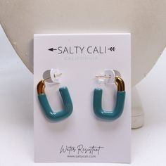 Salty Cali Gold Tone Dusty Blue Custom Ella Dangle Earrings $36 New. The Item Is New On Card. They Are About 1 1/8" Tall. They Retail For $36. Dusty Blue, Blue Gold, Cali, New Color, Gold Tones, Color Blue, Dangle Earrings, Jewelry Earrings, Women Jewelry