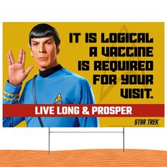 Keep the message short, sweet and to the point. Just like Spock’s ears. This yard sign allows you to add any custom message you desire. Whether you are celebrating a birthday, looking for some flare for your trade show booth, or just letting a friend know you are thinking of them this sign is perfect for all occasions. Message and fonts can be edited. 15" Tall x 23" Wide made with the best quality Coroplast™ corrugated plastic board material. Printed with a heat controlled inkjet application usi Star Trek Birthday, Mr Spock, Happy 70 Birthday, Star Trek Original Series, Trade Show Booth, Plastic Board, Star Trek Original, My Best Friend's Birthday, Show Booth