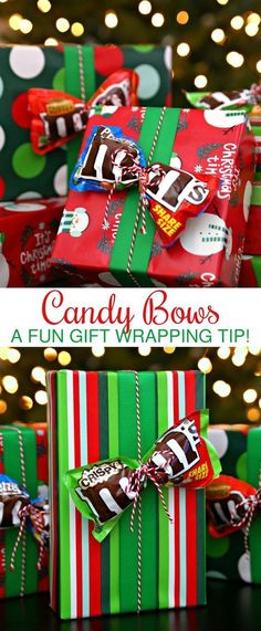 Add Candy Bows to all your holiday gifts! #WishListBBxx #ad Simple Gift Wrapping, Homemade Christmas Gifts, Wrapping Ideas, Noel Christmas, Halloween Make, Unique Gift Ideas, Homemade Christmas, Christmas Wrapping, Christmas Projects