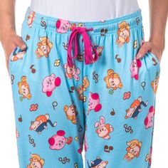 Embrace comfort and style with our Kirby Women's Pajama Pant. Sporting an all-over print design, these playful pajama pants pay homage to the Kirby, your beloved character from the world-renowned video games. Each sleep pant is made of an ultra-soft 92% polyester, 8% spandex that will make you long to slide the pajamas on daily! The pants have two hand-deep pockets, a button-closure fly, and a drawstring closure with an elastic stretch waistband. Blue Pajamas, Cute Pjs, Kirby Art, Womens Pajamas, Womens Pajamas Pants, Pajama Pant, Sleep Pants, Fabulous Fashion, Clothing Styles