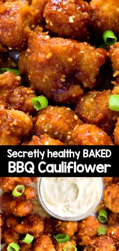 the secret healthy baked bbq cauliflower is in this recipe and it's ready to be eaten