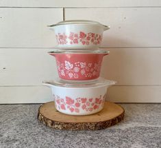 three bowls stacked on top of each other