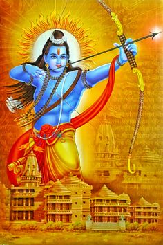 lord rama with bow and arrow in his hand