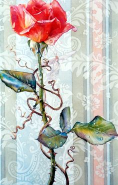 Paper rose Jeannie Vodden Watercolors, Rose Impressionism, Pink Roses Oil Painting, Art Album, Rose Art, Watercolor Rose